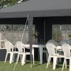 Outsunny 3 x 6m Garden Pop Up Gazebo, Height Adjustable Marquee Party Tent with Sidewalls, Storage Bag, Grey