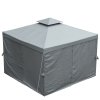 Outsunny 3 x 3 m Garden Gazebo Double Roof Marquee Patio Wedding Party Tent Canopy Shelter with Sidewalls (Dark Grey)