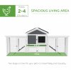 PawHut Large Chicken Coop with Run Garden Hen House Poultry Coops Cages with Nesting Box Wooden 204 x 85 x 93cm, Grey