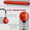 SPORTNOW 140-205cm Inflatable Boxing Bag with Reaction Bar Challenge, Freestanding Punching Bag Training Equipment, with Suction Cups, Speed Punching Bag, MMA Equipment, Red