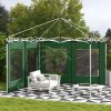 Outsunny Gazebo Side Panels with Zipped Doors and Windows, for 3x3(m) or 3x6m Pop Up Gazebo, 2 Pack Sides Replacement, Green