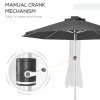 Outsunny 3(m) Solar Powered Garden Parasol with Lights, LED Lighted Deck Umbrella with 48mm Aluminium Pole, Crank, Solar Charged and USB Type-c, for Balcony, Outdoor and Lawn, Charcoal Grey