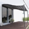 Outsunny 3 x 3(m) Pergola Gazebo Metal Frame Elegant Scrolling Weather-Resistant Canopy Sun Rain Shade Garden Outdoor Shelter, Grey