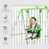 Outsunny Kids Swing Set Baby Swing, Indoor Outdoor Nursery Swing, with Safety Seat Belt, Support Back, for Toddlers 6-36 Morths - Green