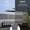Outsunny 3(m) Cantilever Roma Parasol with LED Solar Lights, Crank & Tilt, Aluminium Frame, Cross Base and Adjustable Canopy 360 Degrees Rotating Sun Umbrella with 2-Tier Shade, Grey