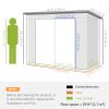 Outsunny 8 x 4FT Garden Shed, Galvanised Metal Shed, Easy to Assemble, Outdoor Tool Storage Shed with Pent Roof, Lockable Door and 2 Vents, Green