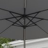 Outsunny 2.65m Garden Parasol with Lights, Solar Charged Warm Yellow LED Patio Umbrella with Crank Handle, for Balcony, Outdoor and Lawn, Charcoal Grey