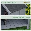 Outsunny Wooden Garden Storage Shed with 3 Shelves, Outdoor Garden Tool Storage Cabinet with Tilt Roof, Firewood Rack Log Carrier, 129 x 51.5 x 180cm, Grey