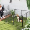 PawHut Dog Pen, 8 Panel Puppy Pen, Steel Dog Playpen, for Medium Breeds, 80cm Tall, Black