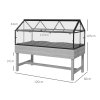 Outsunny Raised Garden Bed with Cold Frame Greenhouse, Elevated Wood Planter Box with Polycarbonate Panel and Top Vent for Vegetables, Flowers, Herbs, 120 x 60 x 103cm, Distressed Grey