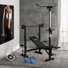HOMCOM Adjustable Weight Bench with Pulley System, Incline Bench Press Set with Squat Rack, Leg Developer, Butterfly and Weight Storage, for Home Gym Full Body Workout
