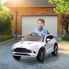 AIYAPLAY Aston Martin DBX Licensed 12V Kids Ride on Car, Kids Electric Car with Remote Control, 4 Suspension Wheels, LED Lights, Music, Horn, Slow Start, for Ages 3-6 Years, White