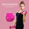 SPORTNOW Set of 2 Hex Dumbbells, Neoprene Weights Pair with Non-Slip Grip, Home Gym Fitness Training Equipment, 2 x 3kg, Pink