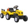 HOMCOM Pedal Go Kart, Kids Ride on Tractor with Back Trailer, Shovel & Rake, Horn, Four Wheels Tractor Toy for Child Toddler
