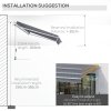 Outsunny 3 x 2.5m Garden Patio Manual Awning, Retractable Canopy Sun Shade Shelter with Fittings and Crank Handle, Grey