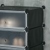 HOMCOM 6-Tier Shoe Rack Organiser, Stackable Storage Boxes with Doors, Shoe Storage Cabinet for Living Room, Entryway, Hallway, Black