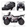 HOMCOM 12V Electric Quad Bike for Kids, Ride-On Car w/ Forward, Reverse Functions, Music, LED Headlights, for Ages 3-5 Years - White