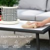 Outsunny 4 Piece Outdoor Garden Furniture Set with Cushions, 4 Seater Garden Sofa Set with Loveseat, Armchairs and Faux Marble Top Table, Outdoor Furniture Set for Patio, Conservatory, Light Grey