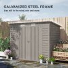 Outsunny 8 x 4FT Garden Shed, Galvanised Metal Shed, Easy to Assemble, Outdoor Tool Storage Shed with Pent Roof, Lockable Door and 2 Vents, Light Grey