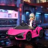AIYAPLAY Lamborghini Revuelto Licensed Electric Car for Kids with Butterfly Doors, 12V Kids Electric Ride On with Suspension, Remote Control, LED Lights, Horn, USB, MP3 for 3-5 Years, Pink