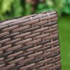 Outsunny 4 Pieces Outdoor PE Rattan Dining Chairs Set with Cushion, Garden Armchair with Armrests, High Backrest, Metal Frame Patio Wicker Furniture, Deep Coffee