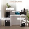 HOMCOM Computer Desk with Drawers and Storage Shelves, Office Desk Writing Table with Printer Stand, Large Workstation for Study Play Work Home Office, 137 x 55 x 92cm, Black and White
