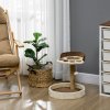 PawHut Cat Tree, 44cm Cat Tower, Cat Tree for Indoor Cats, with Sisal Cat Scratching Post, Platforms, Toy Ball - Brown