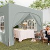 Outsunny 3 x 3(m) Pop Up Gazebo with Sides and Carry Bag, UPF50+, Height Adjustable Party Tent Instant Event Shelter for Garden, Outdoor, Patio, Light Grey