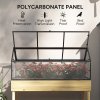 Outsunny Raised Garden Bed with Cold Frame Greenhouse, Elevated Wood Planter Box with Polycarbonate Panel and Top Vent for Vegetables, Flowers, Herbs, 120 x 60 x 103cm, Natural