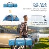 Outsunny 5-6 Man Camping Tent, 3000mm Waterproof Family Tent with Porch and Sewn in Groundsheet, Portable with Bag, for Fishing Hiking Festival, Blue