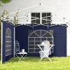 Outsunny Gazebo Side Panels with Windows and Doors, for 3x3(m) or 3x6m Pop Up Gazebo, 2 Pack Sides Replacement, Blue
