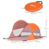 Outsunny 1-2 Person Pop up Beach Tent Hiking UV 30+ Protection Patio Sun Shade Shelter Portable Automatic - Orange