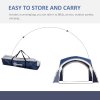 Outsunny 3.5 x 3.5M 6-8 Person Camping Gazebo, Outdoor Event Shelter Dome Tent Garden Sun Shelter Patio Spire Arc Pavilion Camp Sun Shade, Blue and Grey