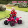 AIYAPLAY 6V Electric Car for Kids, Battery Powered Kids ATV, Quad Bike with Forward Backward, LED Headlights, for Ages 18-36 Months, Pink