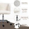 HOMCOM Office Chair, Cosy Teddy Fleece Upholstery Desk Chair with Backrest and Wheels for Home Office, White