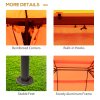 Outsunny 4 x 3 m Aluminum Garden Gazebo, Double Roof Outdoor Gazebo Canopy Shelter with Netting & Curtains for Garden, Lawn, Backyard and Deck, Orange