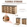 HOMCOM Multi-Storage Shoe Rack w/ 14 Compartments Cushion Moving Shelves Solid Frame Foot Pads Home Office Tidy Organisation Boots Trainers