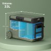 Outsunny 33L Camping Fridge Freezer Dual Zone, Portable Car Fridge 12V/24V DC & 100-240V AC, Electric Cool Box -20°C-20°C with Wheels and LED Light, for Travel, RV, Road Trip, Picnic [Energy Class E]