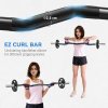 SPORTNOW 4ft Barbell Bar up to 100kg for 5cm Weight Plates with Spring Clips, Home Gym Weight Lifting Bar, 8kg