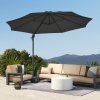 Outsunny 3 x 3(m) Cantilever Parasol with Cross Base, Garden Umbrella with 360 Rotation, Crank Handle and Tilt for Outdoor, Patio, Black