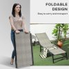 Outsunny Foldable Outdoor PE Rattan Sun Lounger, Patio Wicker Recliners Lounge Chair w/ 5-Level Adjustable Backrest, for Poolside, Garden, Mixed Grey