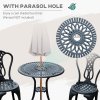 Outsunny 3 Piece Patio Cast Aluminium Bistro Set Garden Outdoor Furniture Table and Chairs Shabby Chic Style