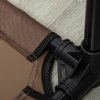 PawHut Raised Dog Bed Waterproof Elevated Pet Cot with Breathable Mesh UV Protection Canopy Brown, for Large Dogs, 92 x 76 x 90cm