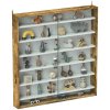 HOMCOM 7-Tier Wall Mounted Display Cabinet, Display Case with 6 Adjustable Shelves, Glass Doors for Home Office Ornaments 83x80cm, Rustic Brown