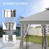 Outsunny 3(m) x 3(m) Garden Gazebo, Double Roof Outdoor Gazebo Canopy Shelter with Netting, Solid Steel Frame, for Garden, Lawn and Deck, Light Grey