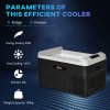 Outsunny 30L Car Refrigerator, Portable Compressor Car Fridge Freezer, Electric Cooler Box with 12/24V DC and 110-240V AC for Camping, Driving, Picnic, Down to -20°C, Grey and Black