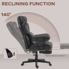 HOMCOM Office Chair, Ergonomic Desk Chair with Foot Rest, Lumbar Support, Reclining Function and Wide Seat, Height-Adjustable High Back Swivel Rolling for Home Office, Support up to 180 kg, Black