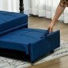 HOMCOM Convertible Chair Bed with Padding Seat, 4-in-1 Multi-Functional Sleeper Sofa Bed, Recliner with Adjustable Backrest, Side Pocket, Wheels and Pillow, for Living Room