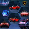 HOMCOM Lamborghini Aventador Licensed Kids' Electric Ride-on with Remote Control, 12V Powered Electric Car for Kids with Butterfly Doors, Auxiliary wheels, Music, Horn, Suspension - Red