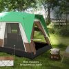 Outsunny 6-7 Man Camping Tent, 3000mm Waterproof Family Tunnel Tent with Sewn in Groundsheet and Top Light Hook, Portable with Bag, for Fishing Hiking Festival, Green